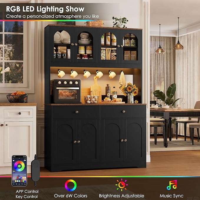 HIFIT 71" LED Kitchen Pantry Cabinet - Image 3