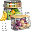 Magnetic Shelf for Fridge with Wood Lid, Fruit Potato and Onion Storage Bins by Ofiray-home