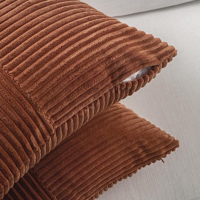 Fancy Homi 2 Packs Rust Euro Decorative Throw Pillow Covers 28x28 Inch - Image 4