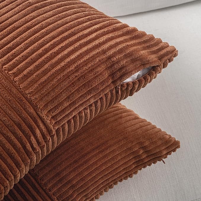 Fancy Homi 2 Packs Rust Lumbar Decorative Throw Pillow Covers 20x28 Inch - Image 4