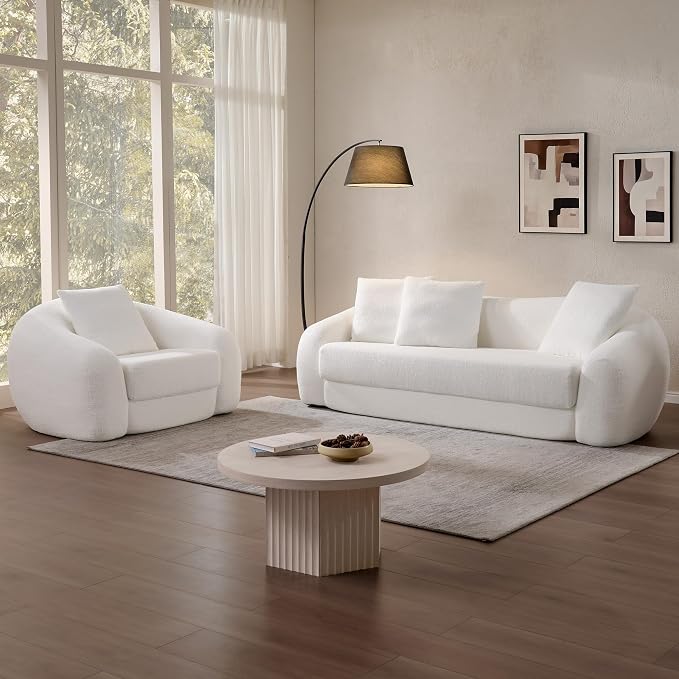 SICOTAS Curved Sofa Couch Bed for Living Room Convertible Futon Cloud Boneless by SICOTAS