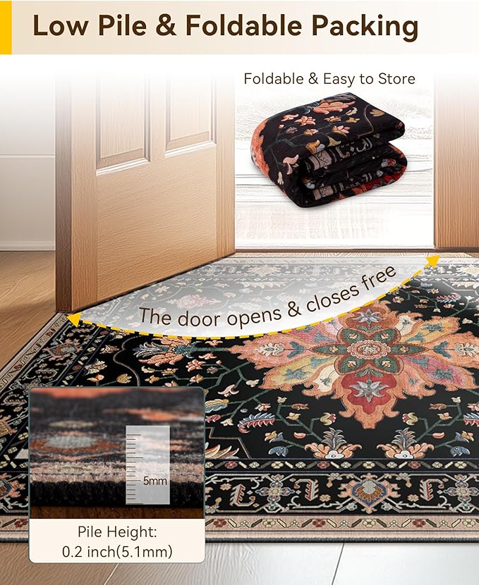 RELEANY Area Rugs 2'x6' Runner Rug Non Slip Washable - Image 7