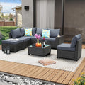 JOYURE 7 Pieces Patio Furniture Set All-Weather Outdoor Wicker Sectional by JOYURE