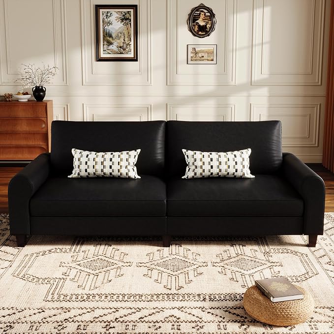 EASE MOOSE 70.6" Faux Leather Loveseat Sofa, Deep Seat Waterproof and - Image 4