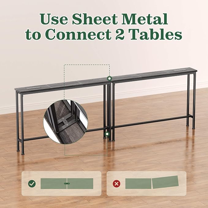 SUPERJARE 78.8 Inch Narrow Console Table - Image 8