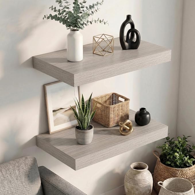 Dreamland Floating Shelves 24inch, 2 Pack Rustic Wooden Wall Shelves, Wall - Image 6