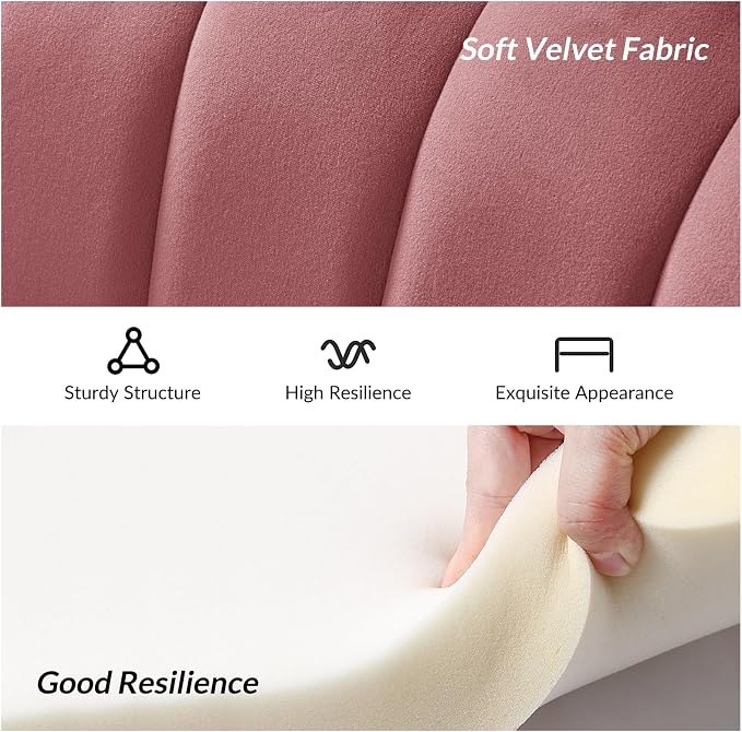 HULALA HOME Modern Velvet Loveseat Sofa - Image 3
