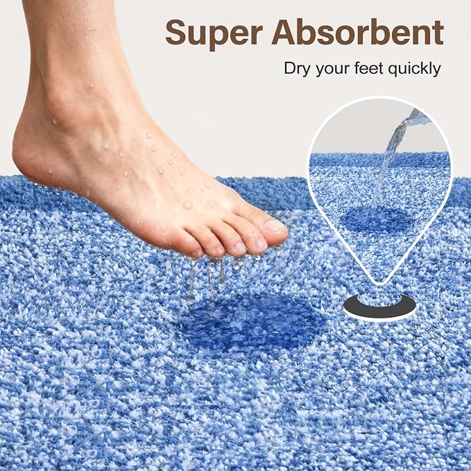 48x24 Long Bathroom Rugs Washable Non Slip, Soft Absorbent Quick Dry Mats - Image 7