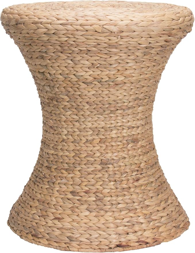Household Essentials Handwoven Water Hyacinth Wicker Stool by HouseholdEssentials