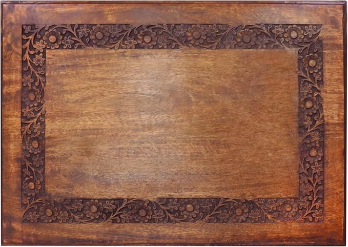 COTTON CRAFT Solid Wood Coffee Table – Hand Carved Center Table - Image 6
