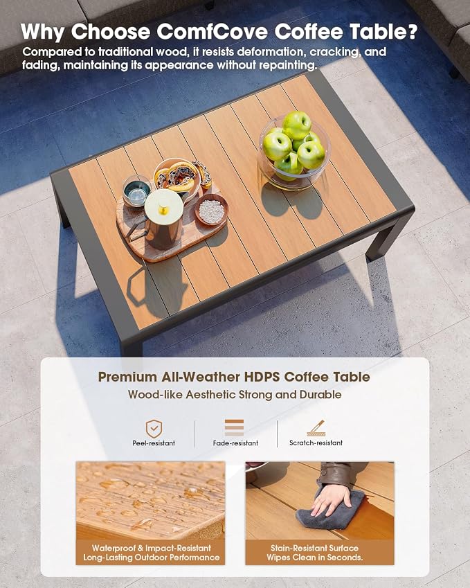 Aluminum Outdoor Patio Furniture 3 Seats, All-Weather Outdoor Patio Sofa - Image 5