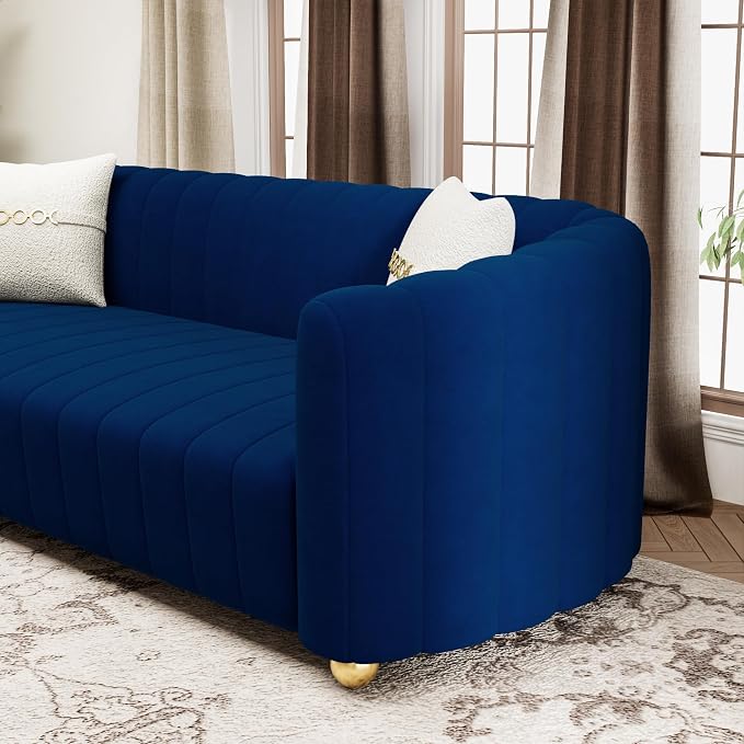 KEAI 83.46" Velvet Couch for Living Room Large Modern Sofa - Image 4