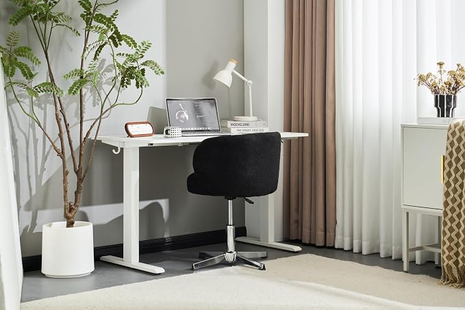 VINGLI Cute Small Swivel Desk Chair Comfy no Wheels, Ergonomic Low-Back Lumbar - Image 8