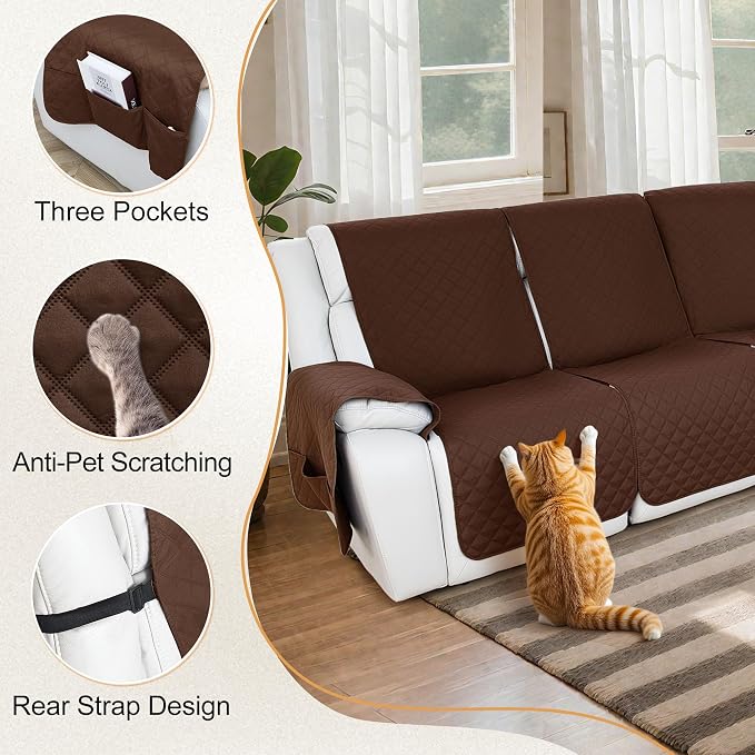 HDCAXKJ Reclining Sectional Couch Covers L Shape Recliner Sofa Middle Console - Image 4