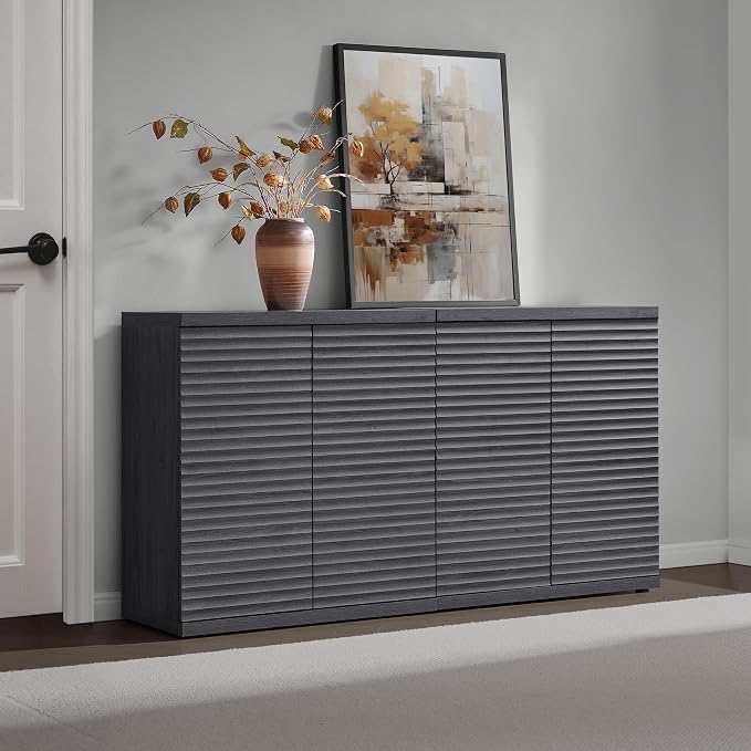 SICOTAS Buffet Cabinet with Storage Accent Sideboard Modern Credenza with Doors - Image 7