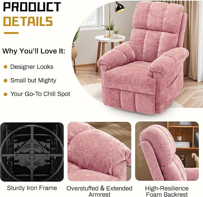 Korser Recliner Chair, Swivel Rocker Recliner Chair - Image 5