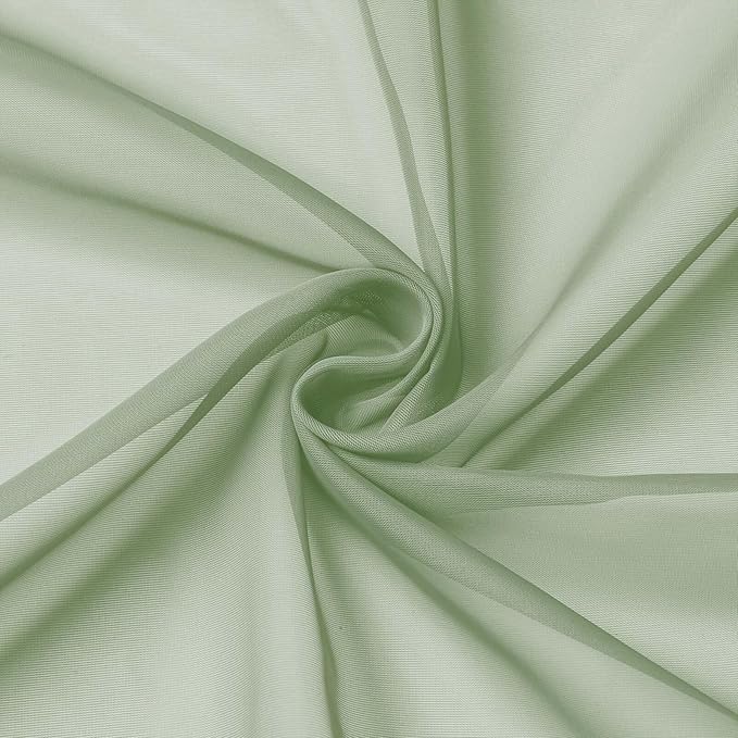 Sage Green Sheer Curtains 84 Inches Long 2 Panels Set - Image 9