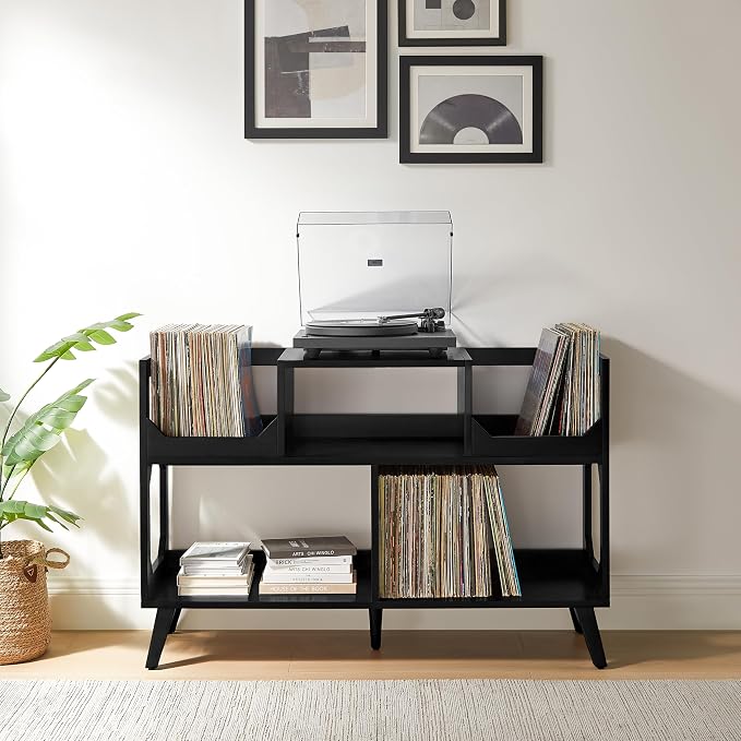 Crosley Furniture Asheville Mid-Century Modern Media Console Record Player Stand - Image 8