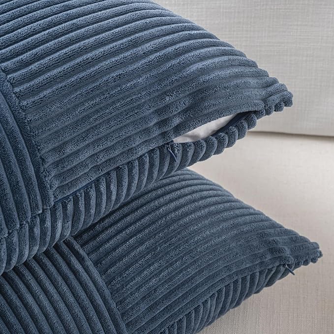 Fancy Homi 2 Packs Dusty Blue Long Lumbar Decorative Throw Pillow Covers 16x24 - Image 4