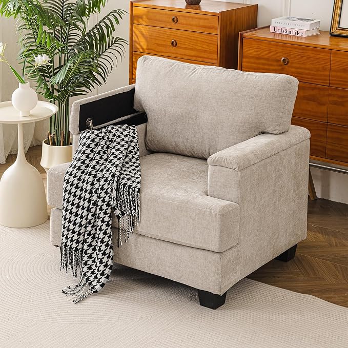Oversized Accent Chair with Armrest Organizer, Comfy Living Room Chairs with - Image 5