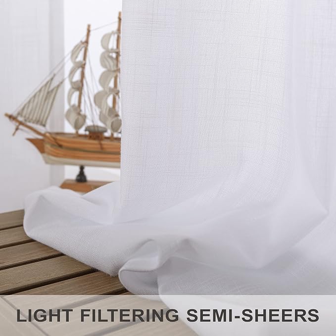 White Textured Curtains 72 Inch Length - Image 4