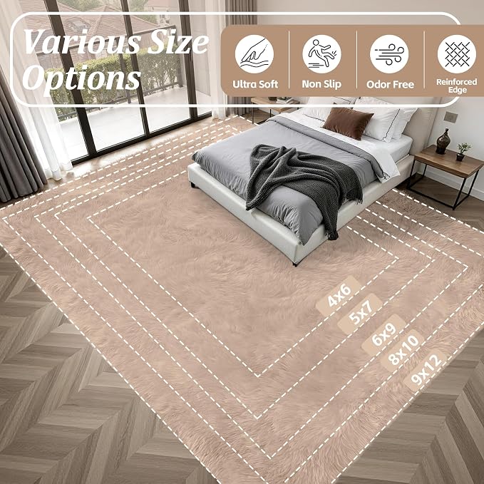 8x10 Area Rugs for Living Room Bedroom: Ultra Soft Fluffy Shag Rug Upgrade - Image 9