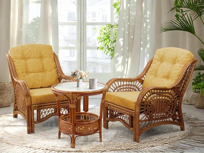 Malibu Lounge Living Accent Armchair Natural Rattan Wicker Handmade Design - Image 6