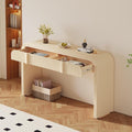 55'' Wood Console Table Sofa Table Entryway Table, Unique Modern Rounded by LynHomeFurnitureMall