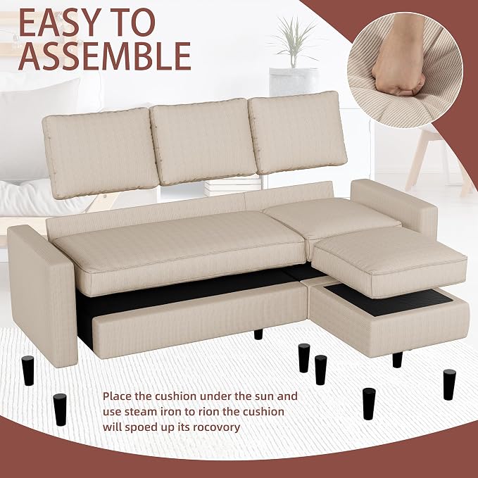 Nuturelly Convertible Sectional Sofa Couch - Image 6