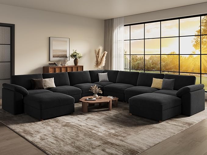 EASE MOOSE Oversized L Shaped Sectional Modular Sofa, Large U Shaped Sectional by EASEMOOSE