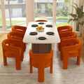 RIVOVA Modern Barrel Dining Chairs Set of 8, Velvet Upholstered Accent Side by RIVOVA