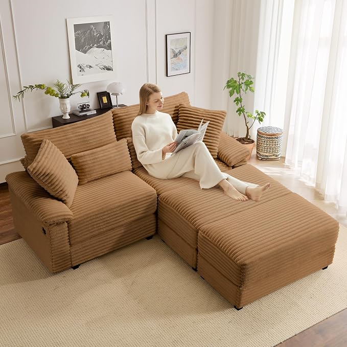 SUNWAVE 74" W Double Chaise Lounge Chair Indoor, Oversized Loveseat - Image 6