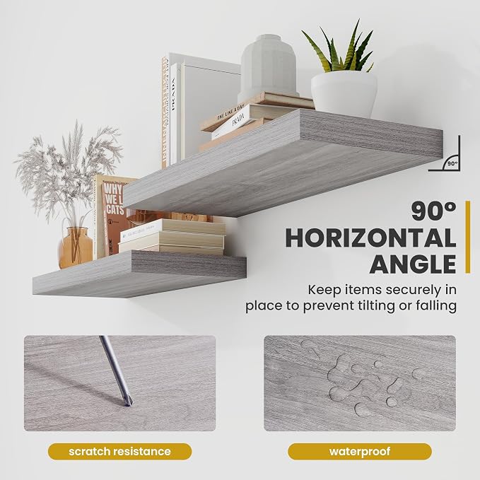 Acovy 24 Inch Floating Shelves, 9.3" Deep Floating Shelf Wall Mounted, Rustic - Image 6