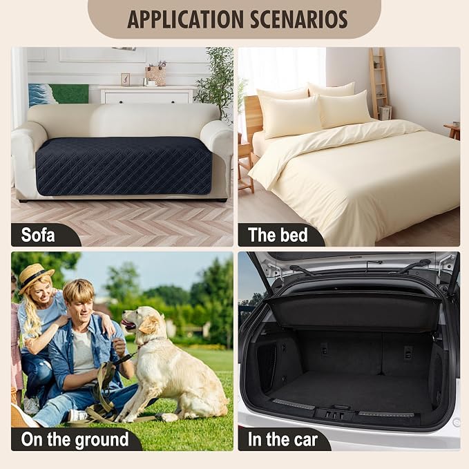 Genina Waterproof Couch Cover, Washable Anti-Slip 51 inch Loveseat Sofa Covers - Image 6