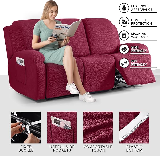 Timeles Recliner Covers for 3 Seater Reclining Couch Covers Sofa Slipcover - Image 3
