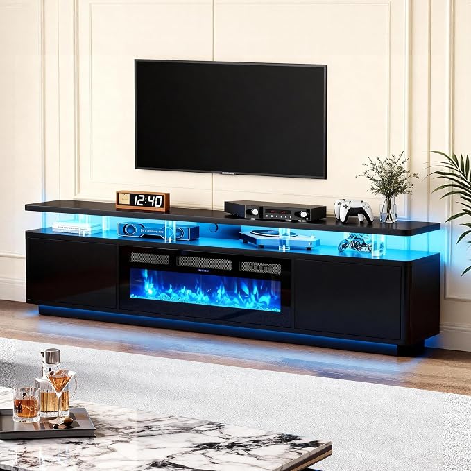 MXV 70" Fireplace TV Stand for TVs up to 80", Entertainment Center - Image 9
