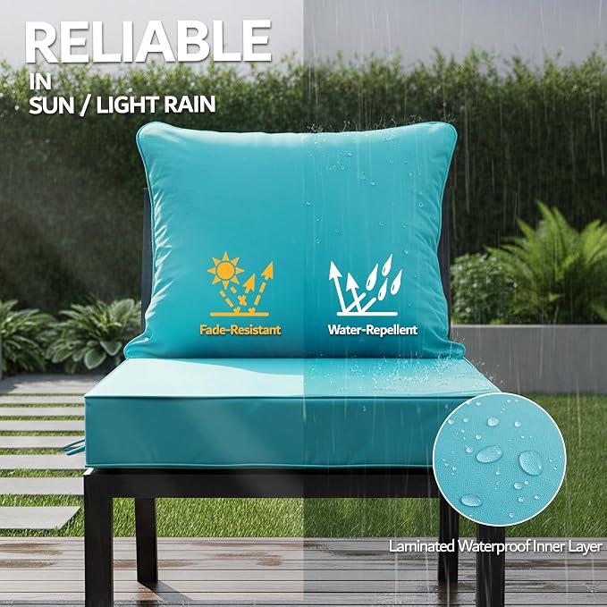 22x22 Inch Patio Chair Cushions Set of 4, Outdoor Furniture Cushions - Image 3