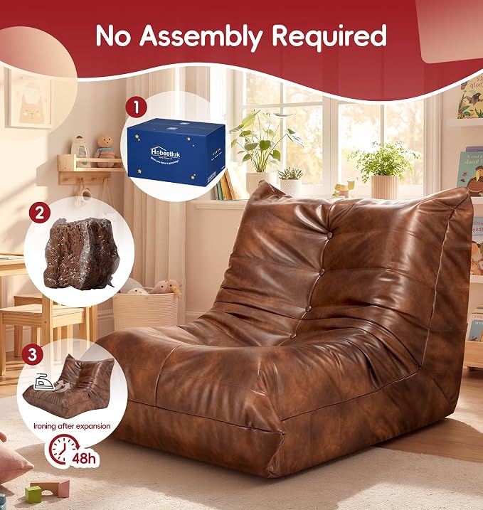 Hobestluk Small Bean Bag Chair Lazy Floor Sofa Bean Bags - Image 9