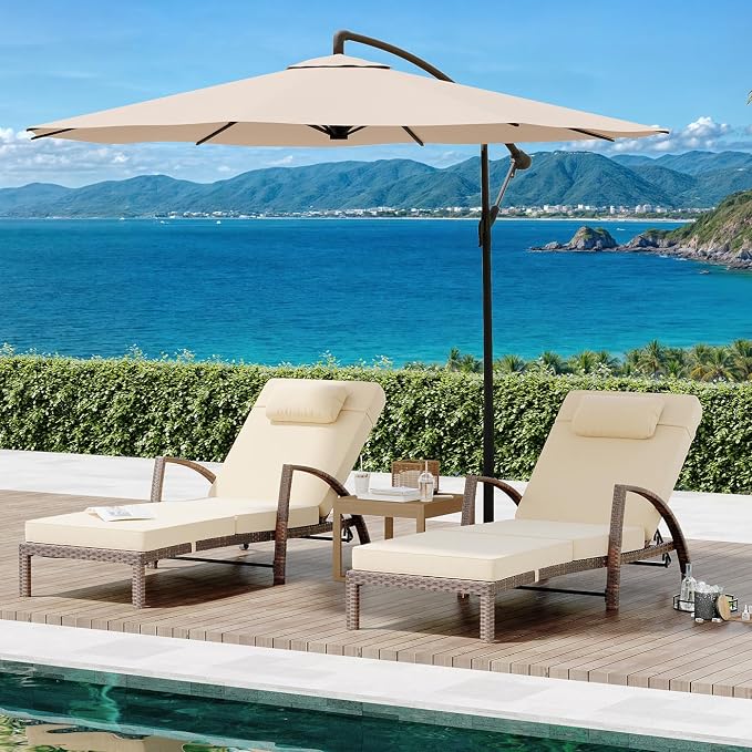 GarveeLife 2-Piece Rattan Patio Folding Chaise Lounge, 5-Position Adjustable - Image 3