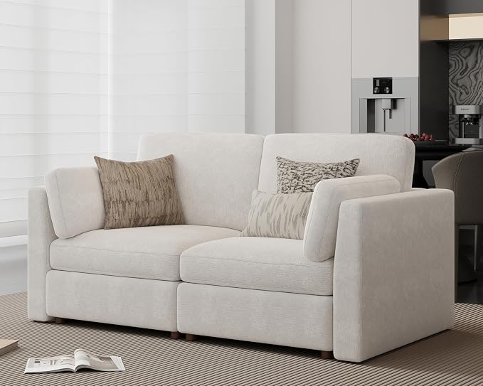 Oversized 2 Seater Modular Sectional Sofa, Solid Wood Frame Sofa, Removable - Image 4