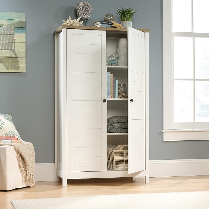 Sauder Cottage Road Storage Cabinet/ Pantry Cabinet, Soft White finish - Image 4