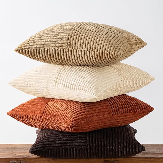 MIULEE Brown Beige Throw Pillow Covers 18x18 Inch Set of 4 Boho Farmhouse - Image 8