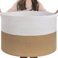 INDRESSME XXXLarge Jute Rope Basket 21.7" x 21.7" x 13.8" Woven Baby Laundry by INDRESSME