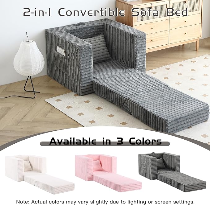 Welnow Folding Sofa Bed with Pillow, Convertible 2-in-1 Sleeper Chair - Image 7
