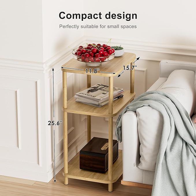 Bamboo End Table, Side Table for Small Space - Image 5