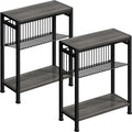 End Table Set of 2 for Small Space, 3-Tier Narrow Side Table by HOME