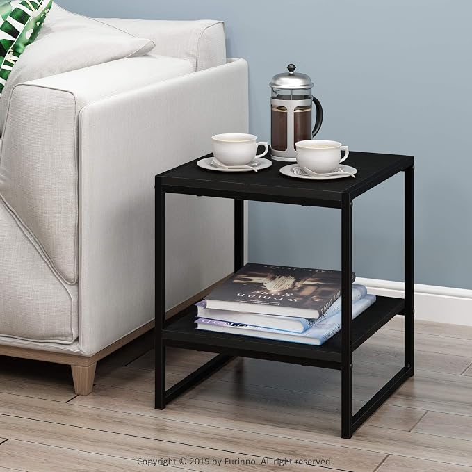 FURINNO Camnus Modern Living 2-Tier End Table, 15.9 in x 15.75 in x 18 in - Image 2
