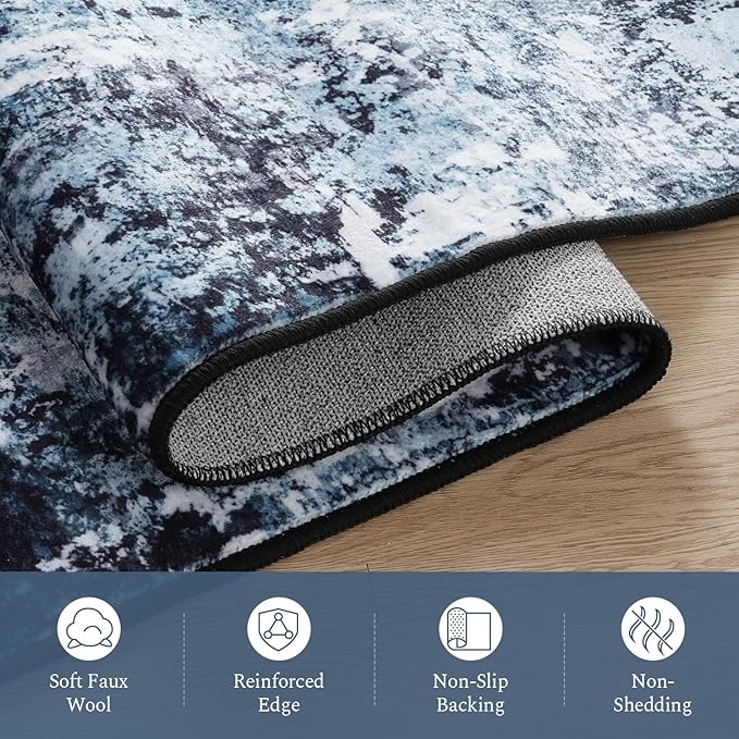 Rugflix 8x10 Area Rugs for Living Room, Washable Large Rug Stain-Resistant Low - Image 7
