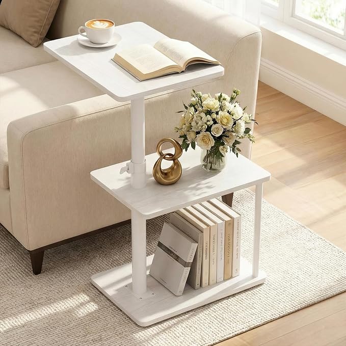 Faesun 360° Swivel Side Table for Height Adjustable, C Shaped End Table for by Faesun