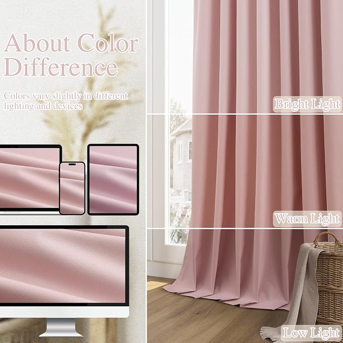 Guken 100% Blackout Linen Curtains 63 Inch 2 Panels Set - Image 7